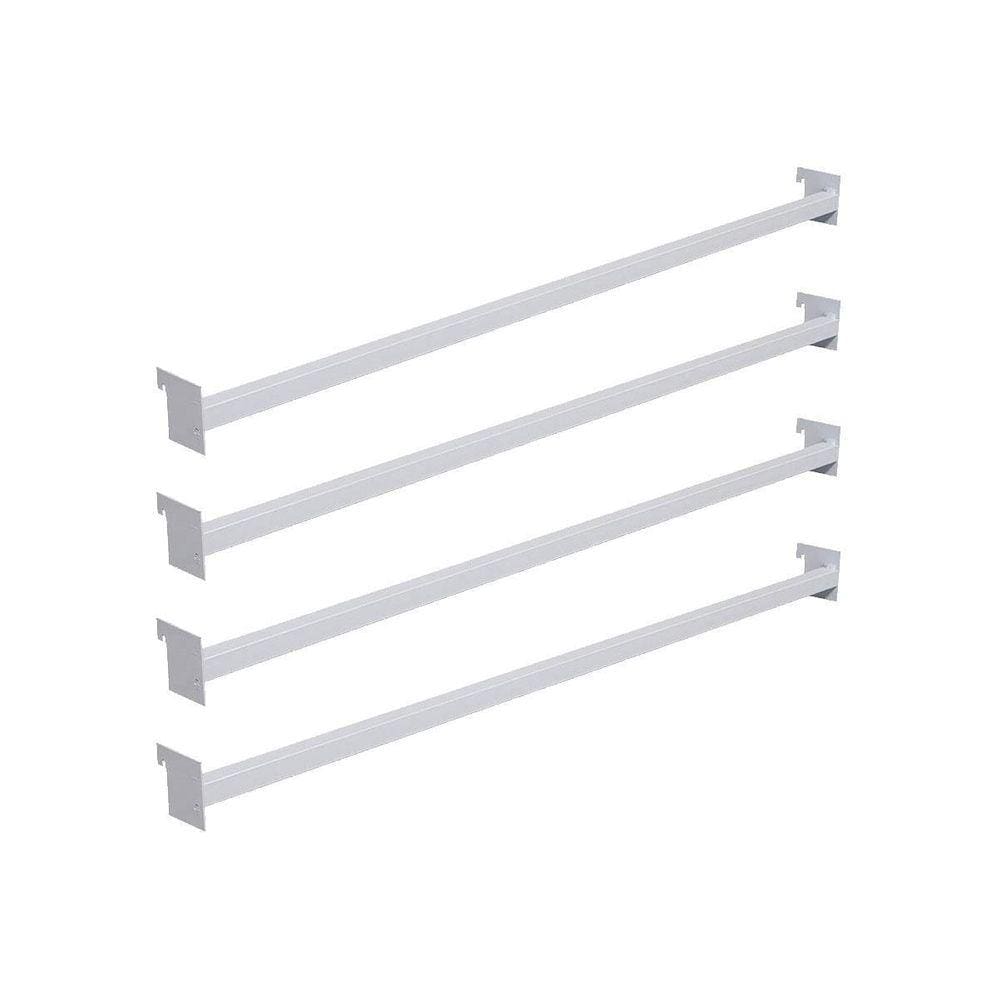 4 Réguas De Aço Carbono 73Cm Branco Para Gôndola Sa Gôndolas