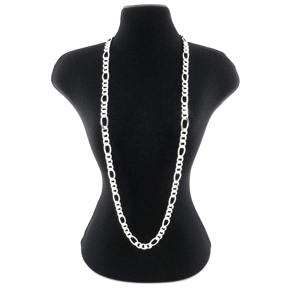 Corrente Masculina 70Cm 7Mm Largura Folheada Prata Cr237