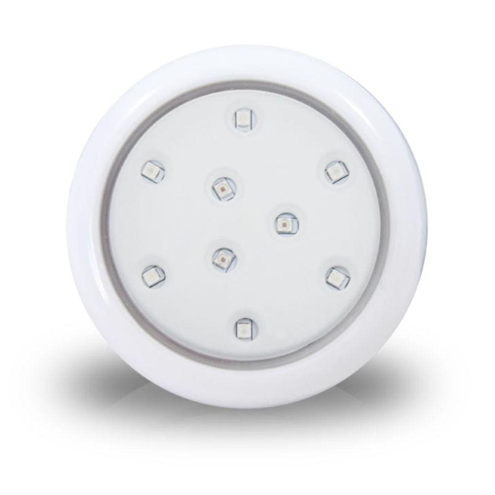 Luminária Piscina Led RGB Colorido 12V 9W 80mm Branco