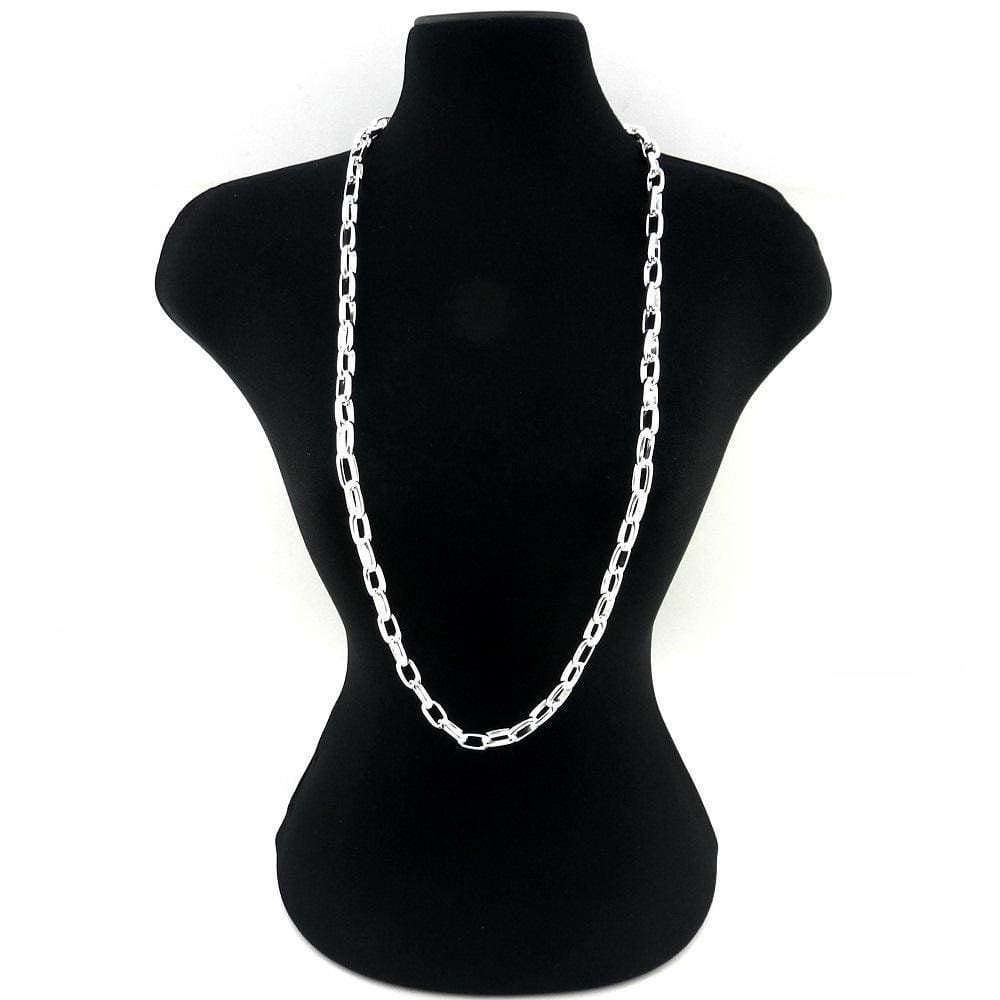 Corrente Masculina 60Cm 5Mm Largura Folheada Prata Cr362