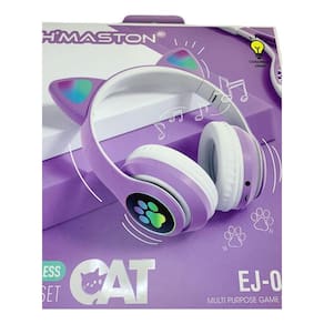 Fone De Ouvido Cat Bluetooth 5.0 Baixo Ruído Headset Lilás