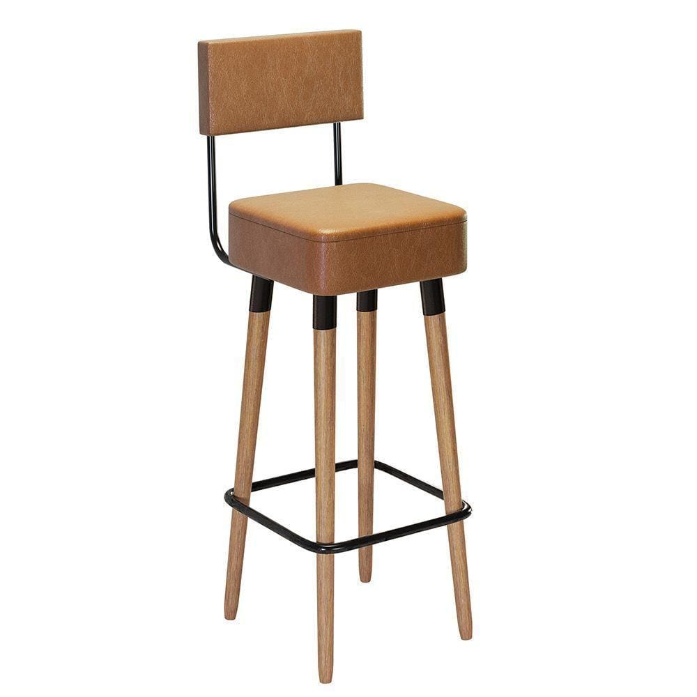 Banqueta Alta Corano Caramelo Pés Palito