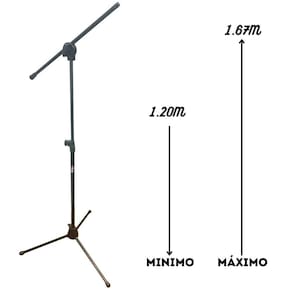 Pedestal Suporte Para Microfone Girafa 1 Rosca Saty Smg-10