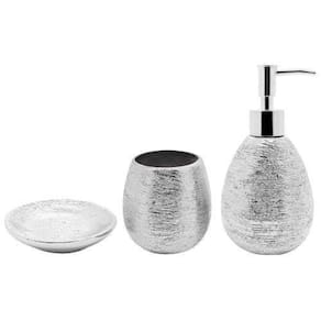 Conjunto De Banheiro 3 Peças Lunar Prata Mimo