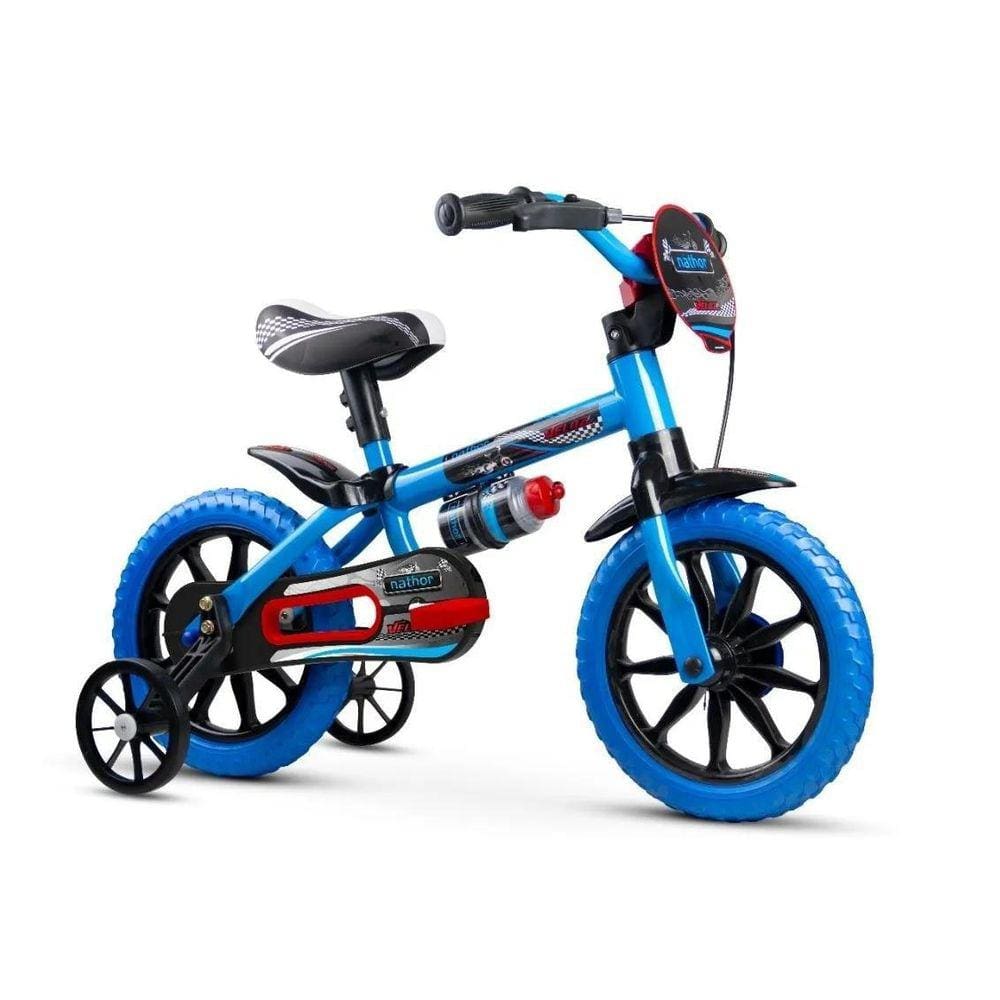 Bicicleta Infantil Aro 12 Com Rodinhas Nathor Veloz Azul