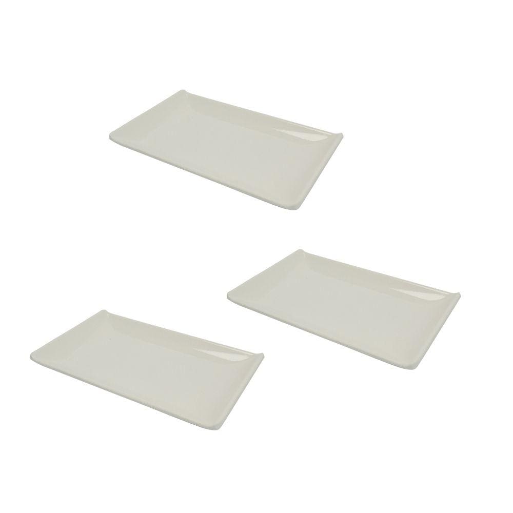 Kit 3 Peças Petisqueira Retangular Melamina 19cm Frigopro