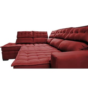 Sofá de Canto Esquerdo 2,65x2,30m Retrátil e Reclinável com Molas Ensacadas Cama inBox Nobre.
