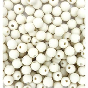 Perola Emborrachada 8 mm C/ Furo Cor Bege