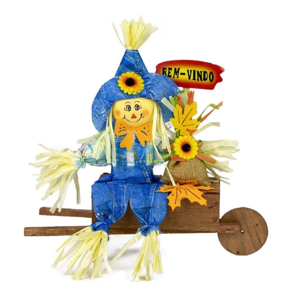 Espantalho Decorativo com Carrinho Le