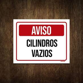 Placa De Sinalização Segurança Aviso Cilindros Vazios 18X23