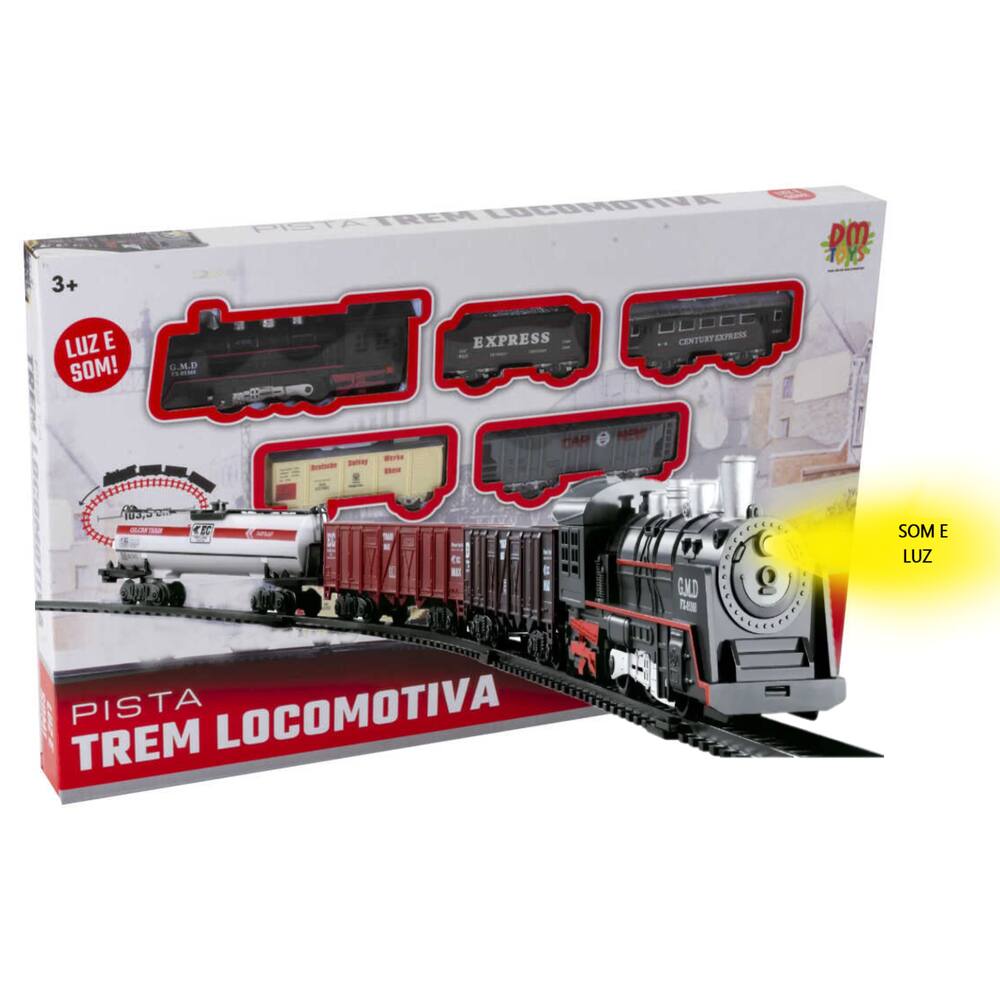 Locomotiva Trilhos Vagões 7 Metros Ferrorama Trem Brinquedo