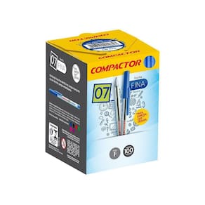Caneta Esferográfica 07 Caixa 100 Unidades Compactor - Azul