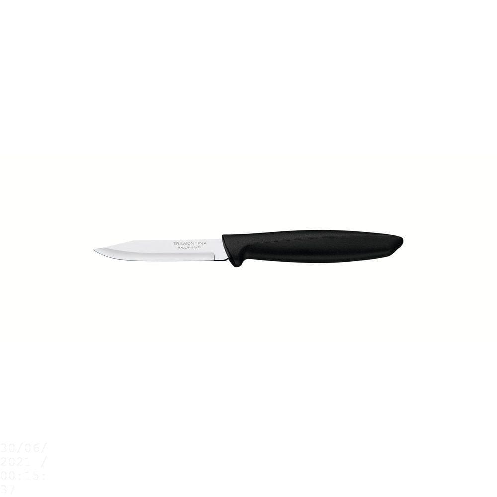 Faca para Legumes e Frutas Tramontina Plenus com Lâmina em Aço Inox e Cabo de Polipropileno Preto 3" Tramontina