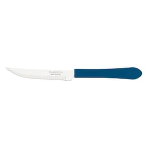 Faca para Churrasco Tramontina Leme com Lâmina em Aço Inox e Cabo de Polipropileno Azul Oceano 4" Tramontina