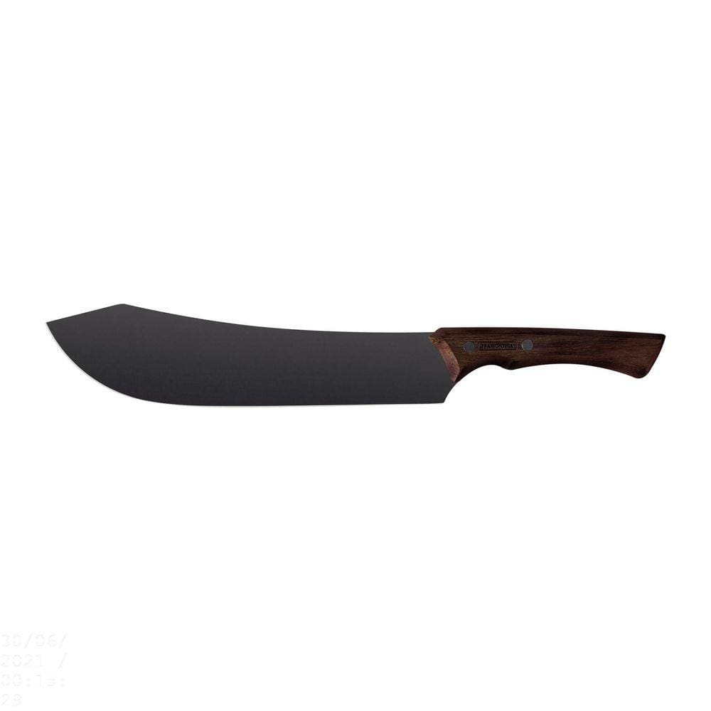 Faca para Carne Tramontina Churrasco Black com Lâmina de Aço Inox Escurecido e Cabo de Madeira 10" Tramontina