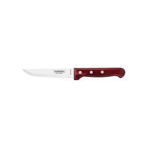 Faca para Churrasco Jumbo Tramontina com Lâmina de Aço Inox e Cabo de Madeira Polywood Vermelho 5" Tramontina