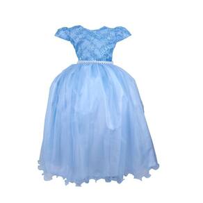 Vestido Infantil Social Daminha Princesa Cinderela Frozen Aniversário 4 Ao  16 Luxo - Azul