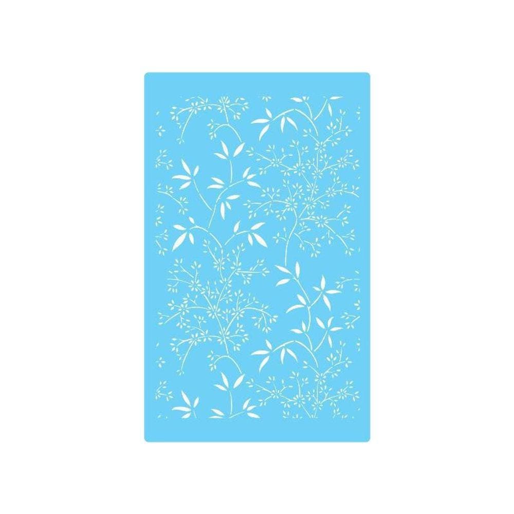 Stencil De Parede Tamako Textura Floral - 55X90Cm - Ref 578