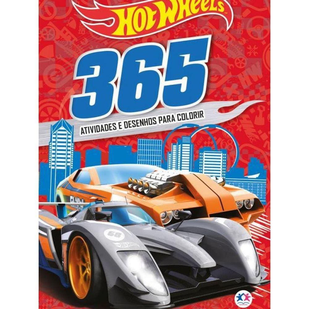 Livro Hot Wheels - 365 Atividades E Desenhos Para Colorir