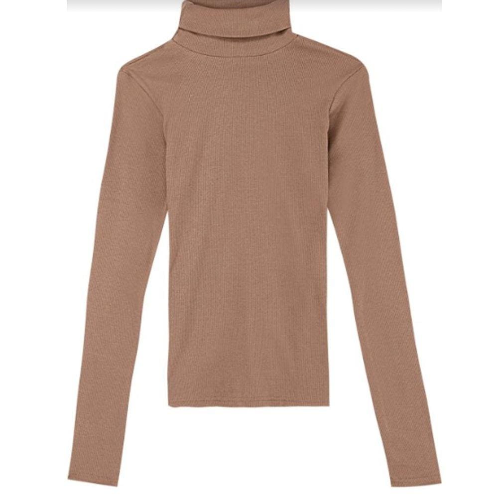 Blusa manga longa gola rolet canelada Malwee