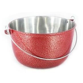 Caldeirão Alumínio Fundido Craqueado Alça Galvanizada Vermelho 14cm