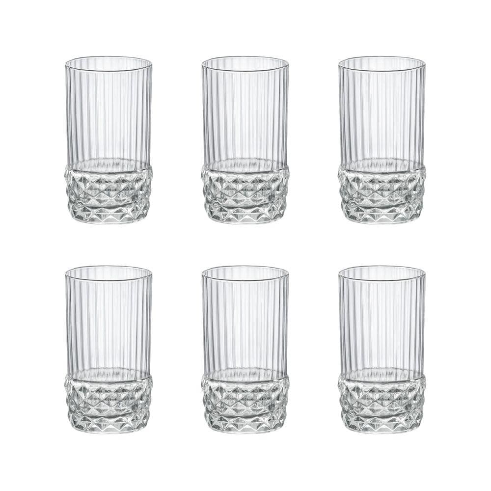 Jogo com 6 Copos De Cristal Para Shot 80 ml America 20s Bormioli Rocco