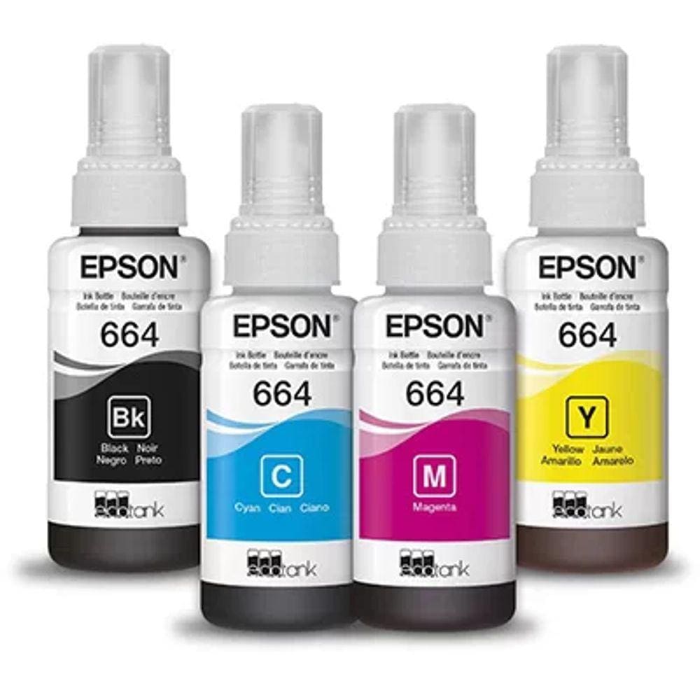 Kit De Garrafas De Tinta Original Epson Ecotank T Magenta Amarelo