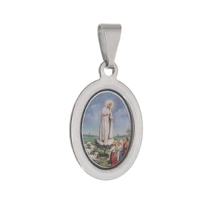 Medalha Nossa Senhora de Fátima em Inox para Cadeia de Consagração