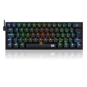Teclado Gamer mecânico Fizz RGB, Preto, ABNT2, Switch MK2 DIY Azul, K617-RGB-B REDRAGON