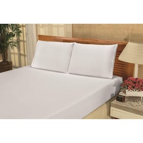 Jogo De Cama/ Lençol Solteiro 2 Peças Fios Percal Branco