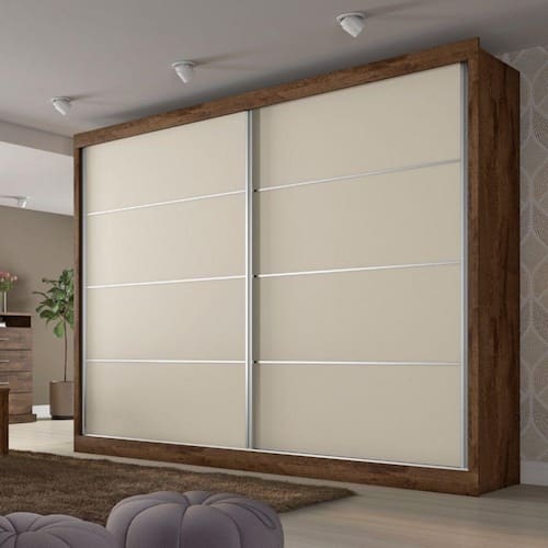 imagem-Guarda Roupa Casal 2 Portas 4 Gavetas Verona Plus Flex Color em MDF Made Marcs - Marrom