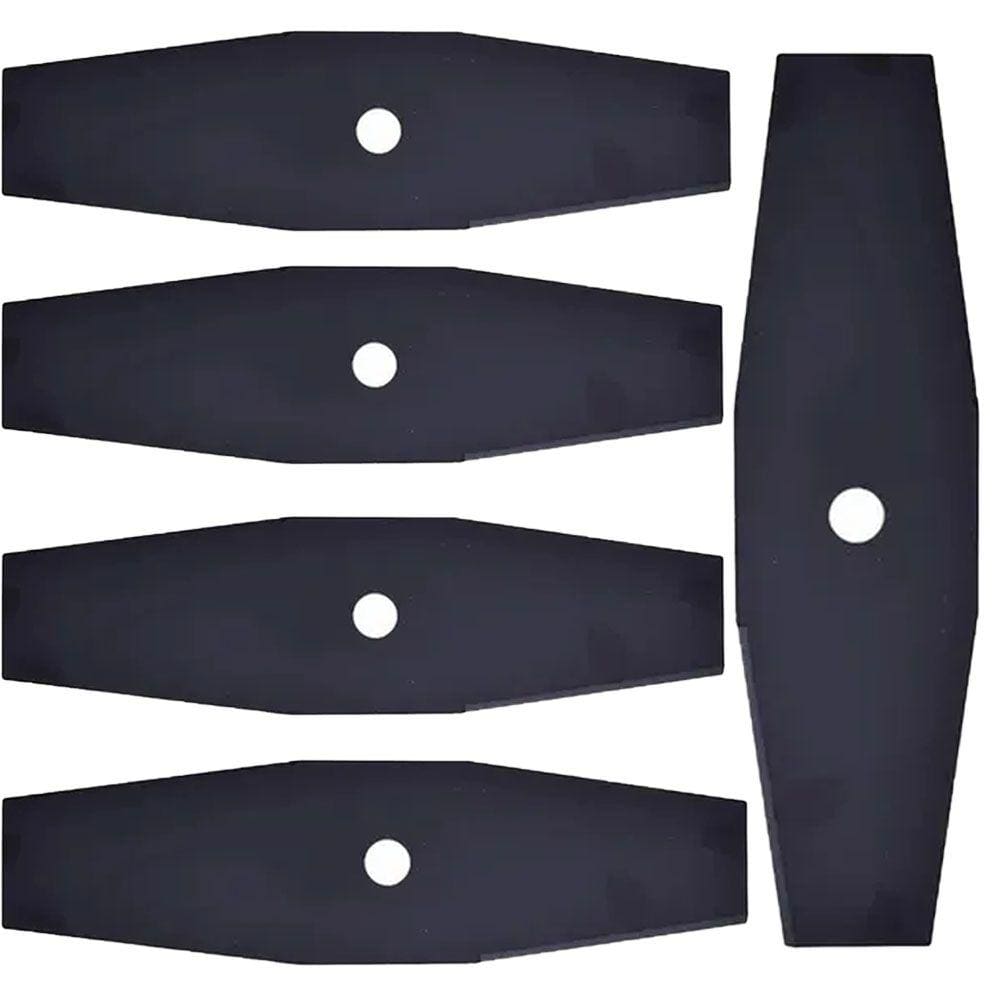 Kit 5 Facas Lâminas de Roçadeira 2 Pontas 300mm Furo 1 Polegada 1,7mm Incolma