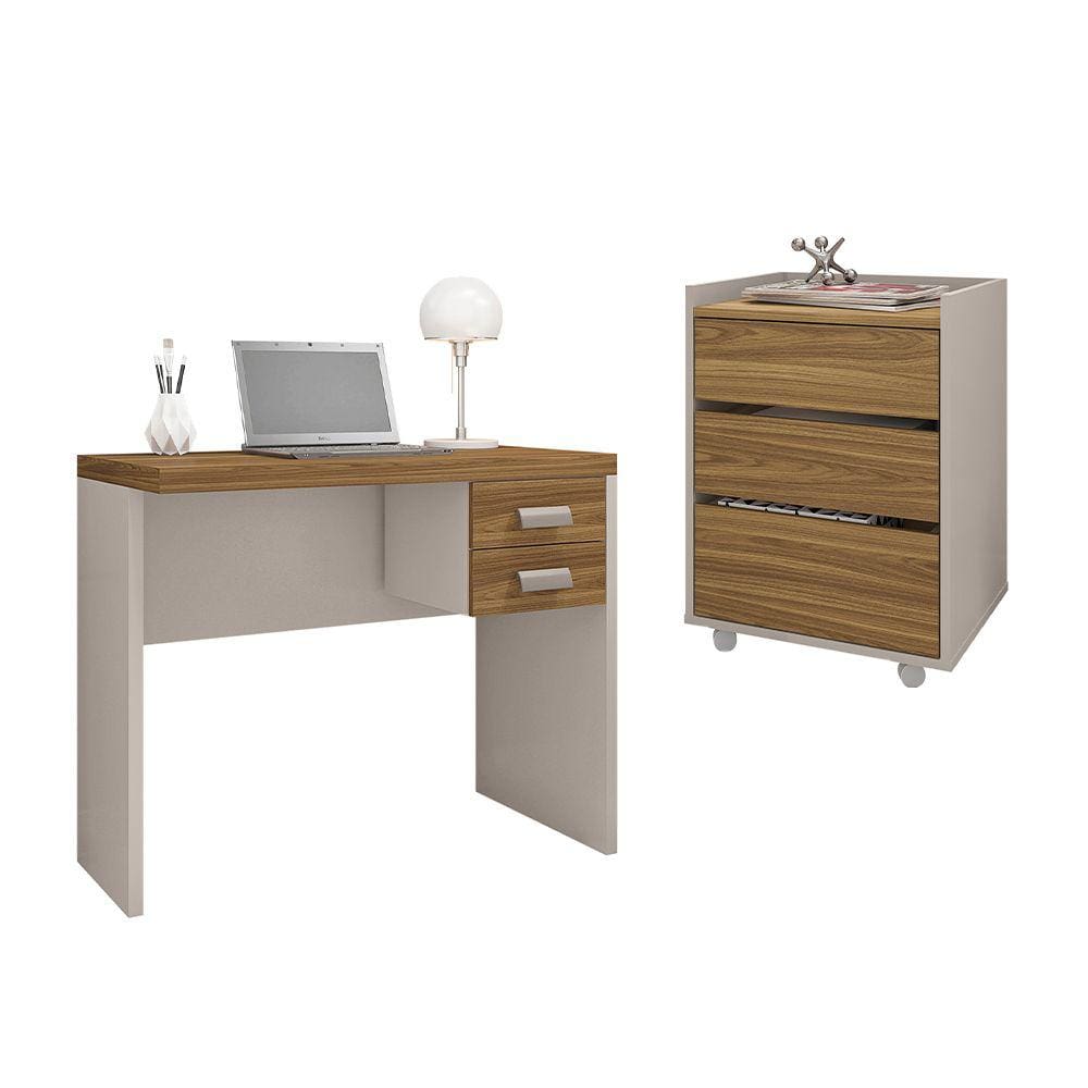 Kit Conjunto Escritório 3 Peças Studio Marrom Caemmun