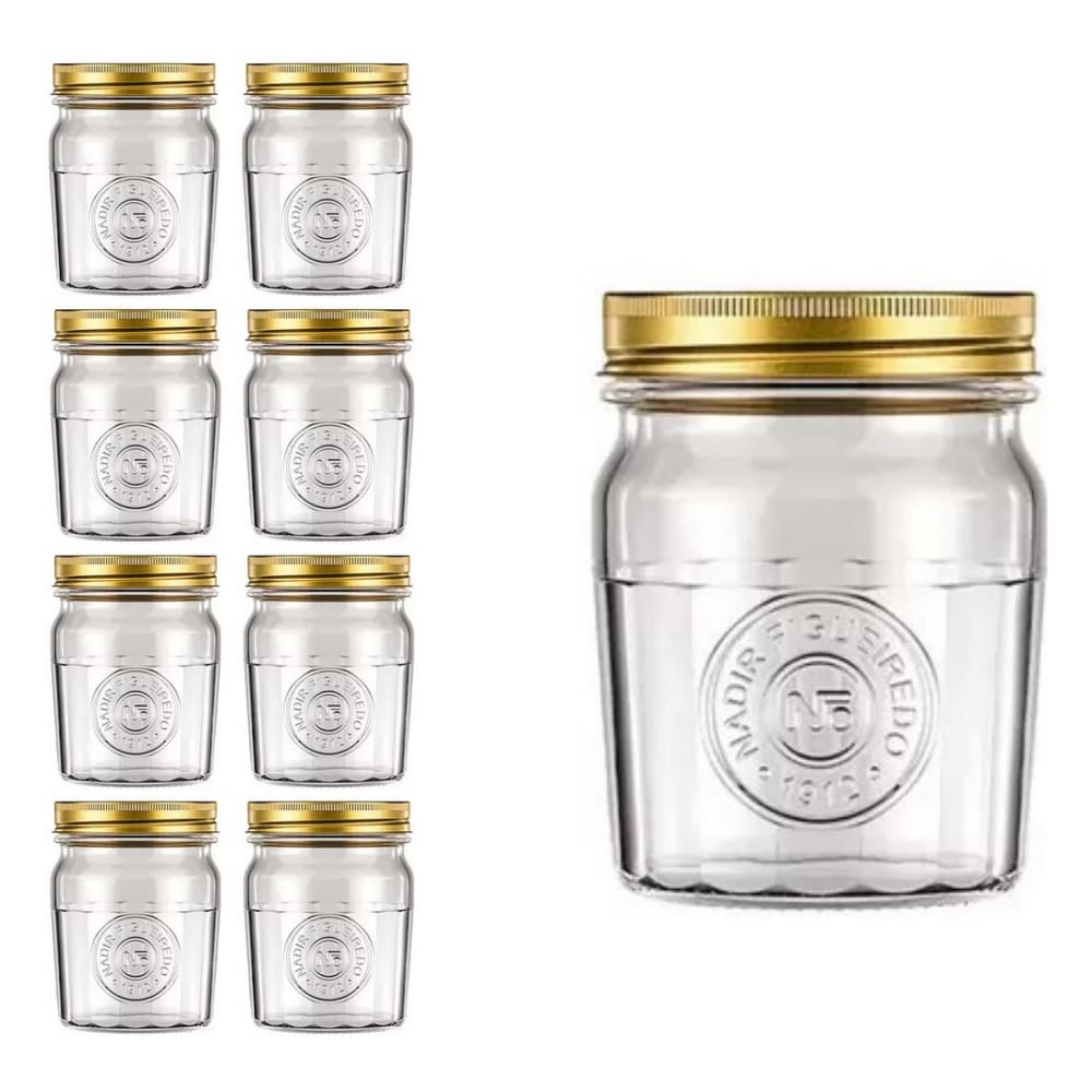Pote Americado Vintage Retro Tampa Biscoito 500ml Nadir 8Un