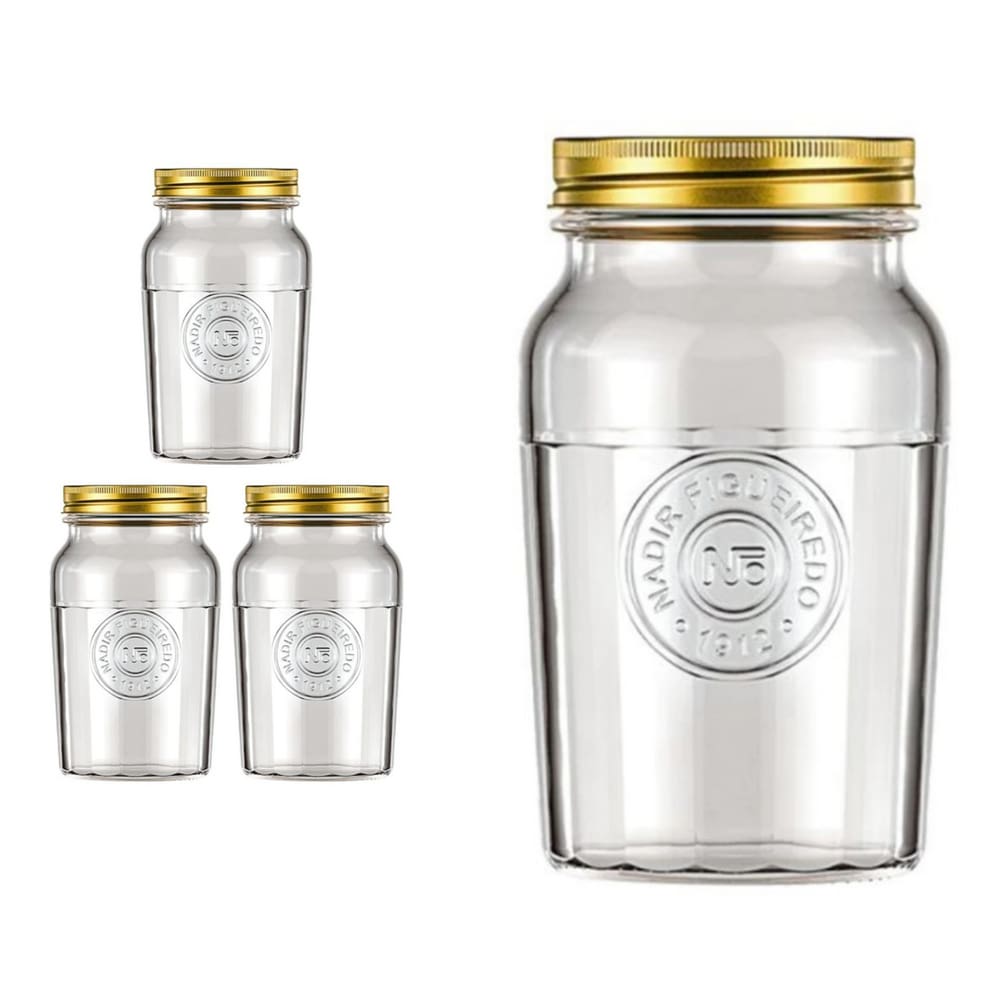 Pote Americado Vintage Retro Tampa Biscoito 1,5L Nadir 3Un