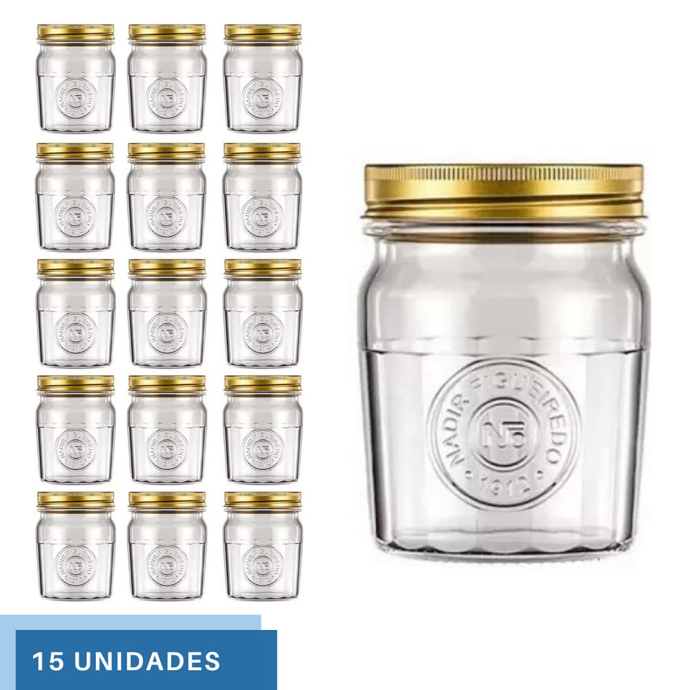 15 Pote Americano Mantimento Café Vidro Vintage 500ml Nadir