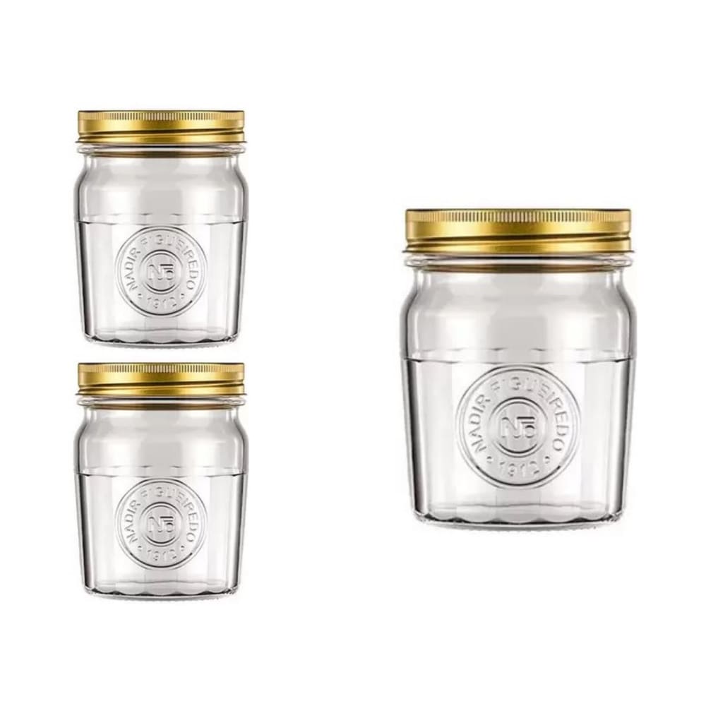Pote Americado Vintage Retro Tampa Biscoito 500ml Nadir 2Un