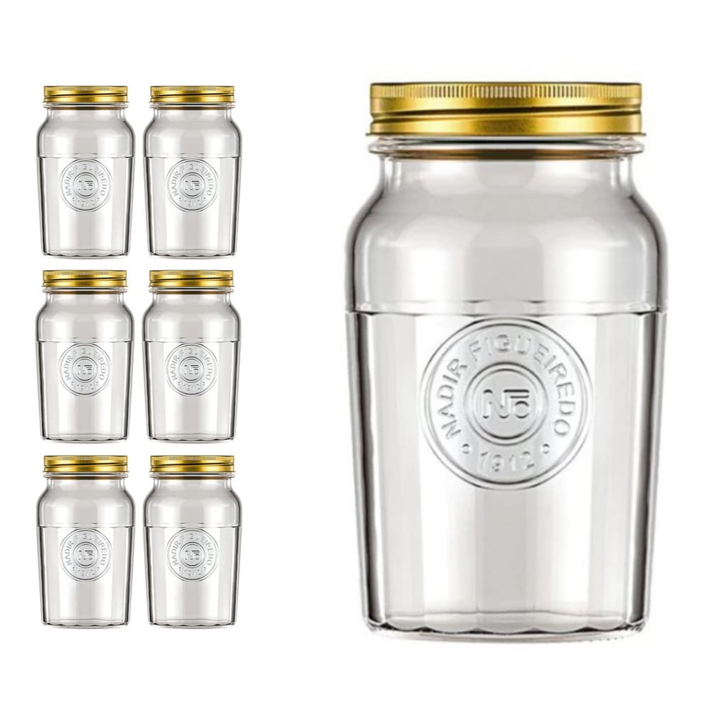 Pote Americado Vintage Retro Tampa Biscoito 1,5L Nadir 6Un