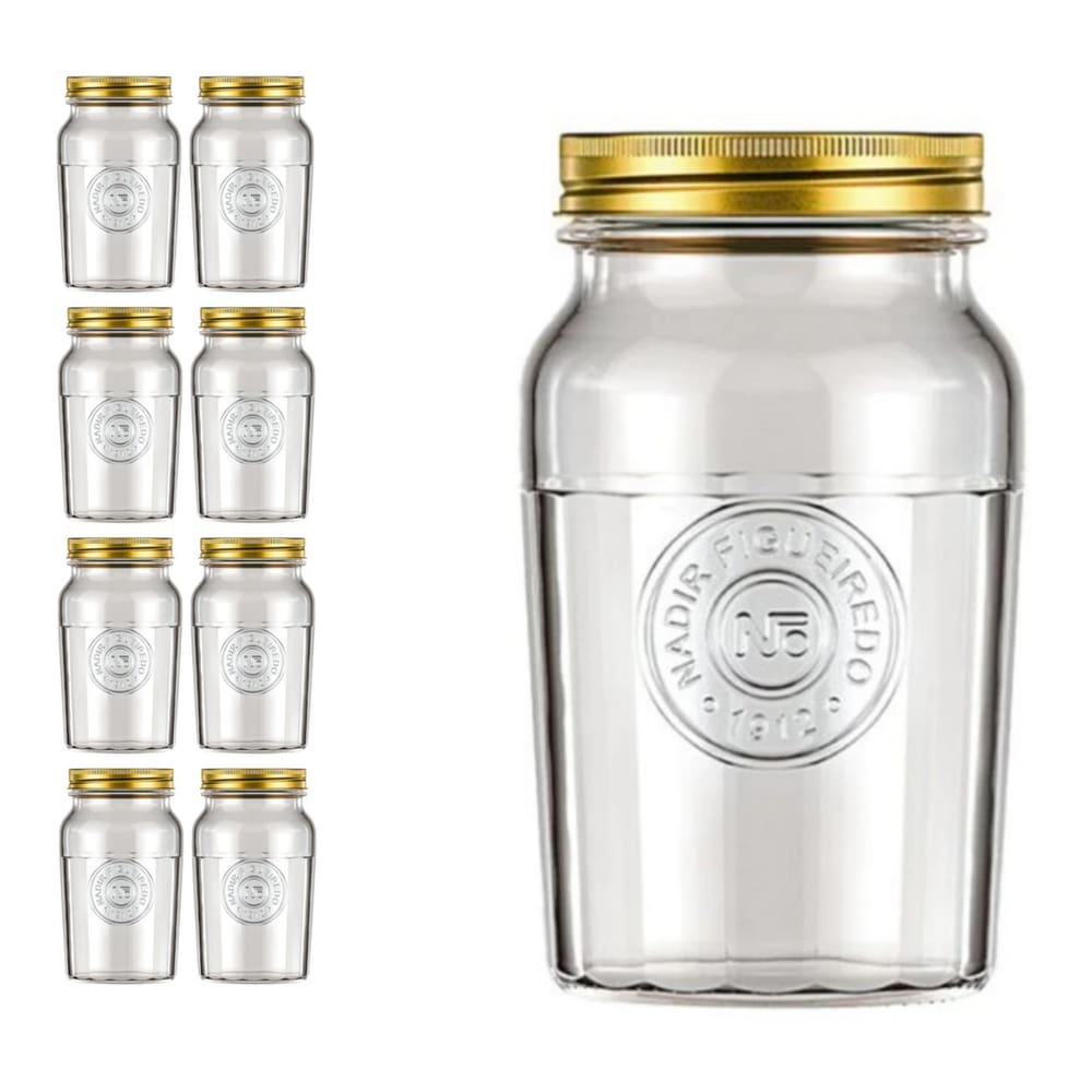 Pote Americado Vintage Retro Tampa Biscoito 1,5L Nadir 8Un