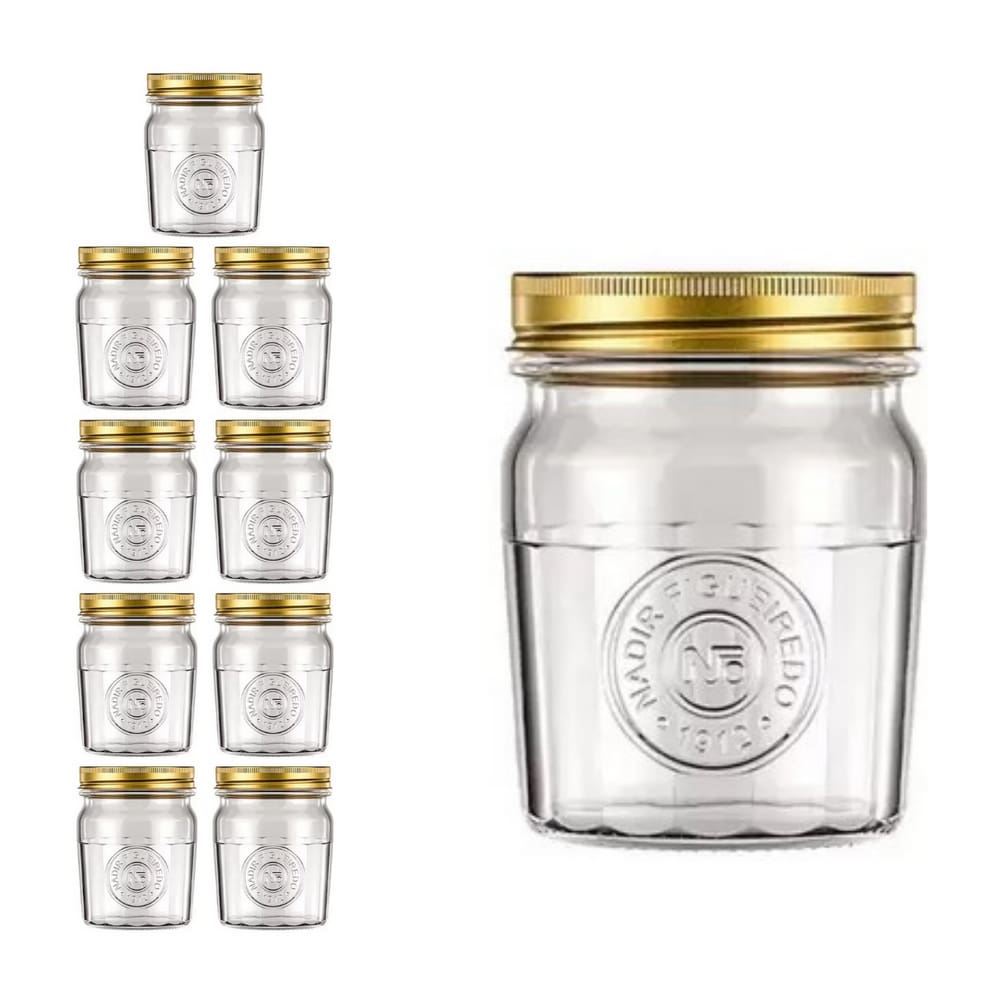 Pote Americado Vintage Retro Tampa Biscoito 500ml Nadir 9Un