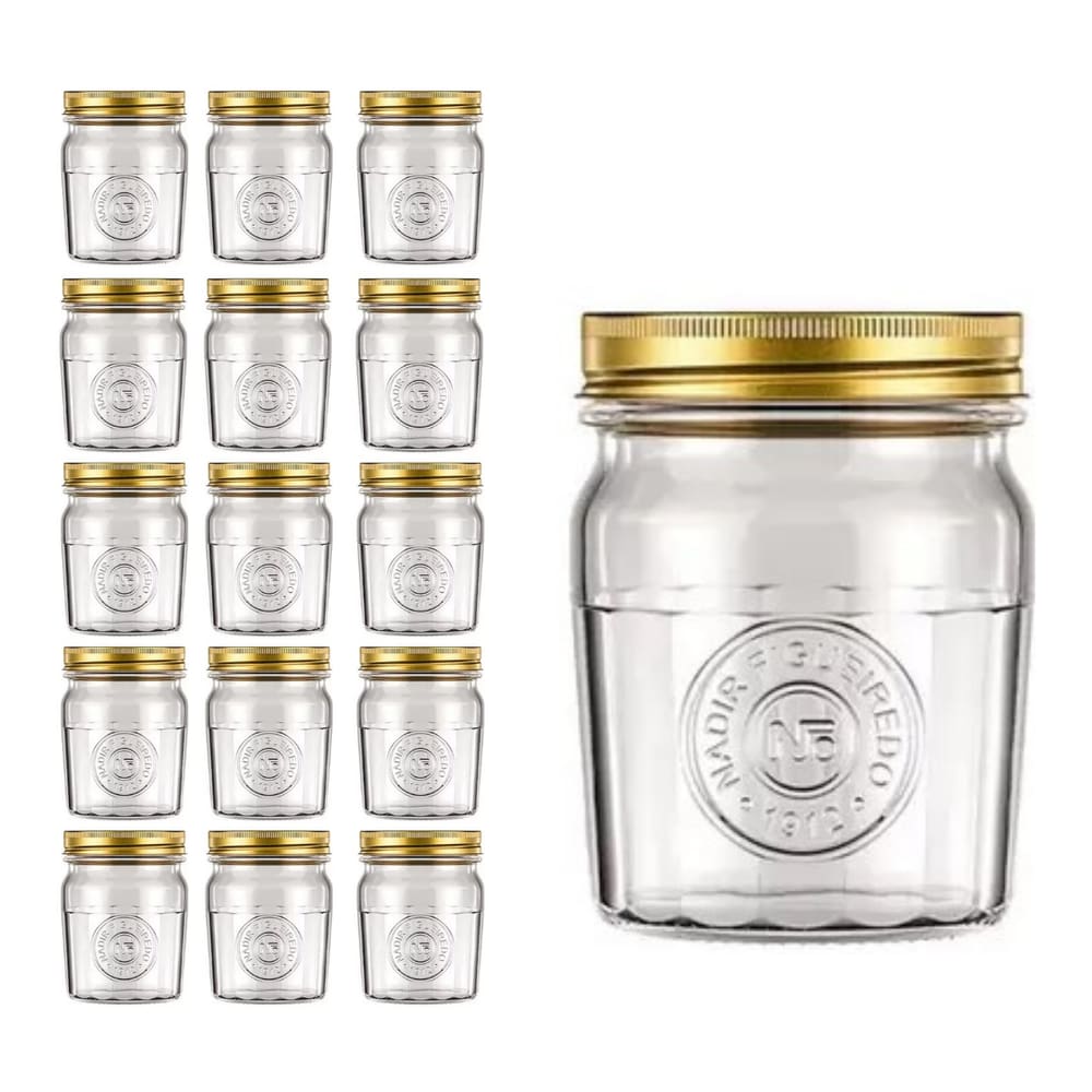 Pote Americado Vintage Retro Tampa Biscoito 500ml Nadir 15Un