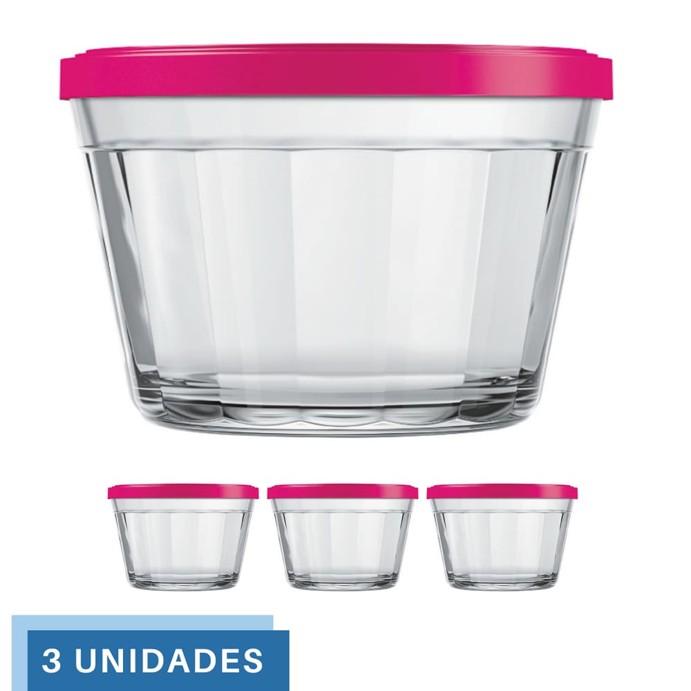Kit Pote Copo Americano C/Tampa Cor Sortida 1L Nadir 3Un