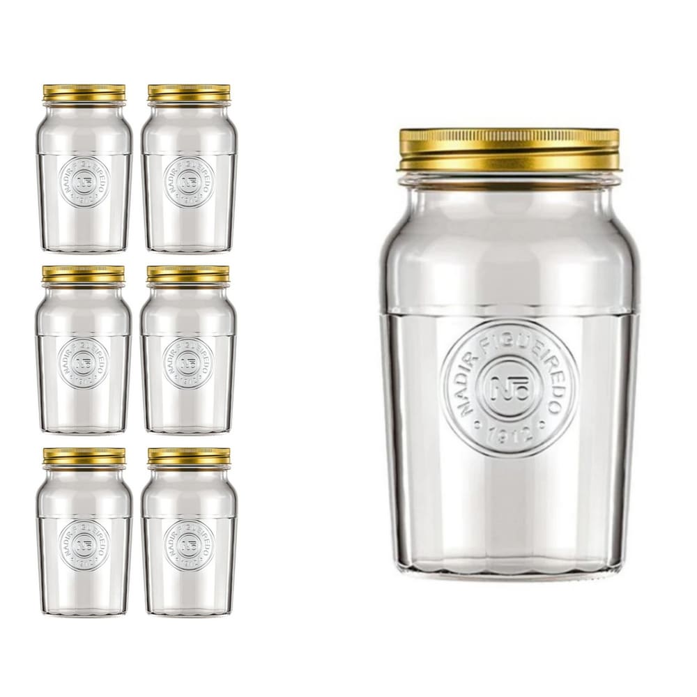 Pote Americado Vintage Retro Tampa Biscoito 1L Nadir 6Un