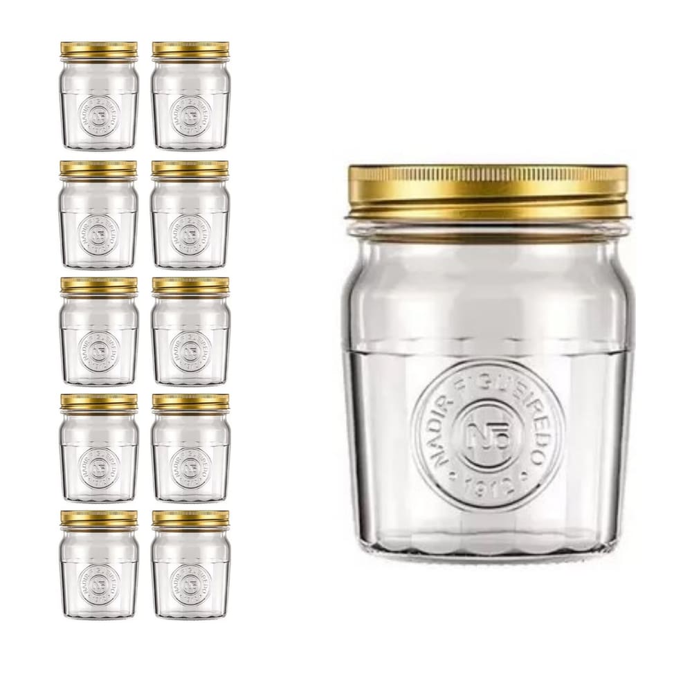 Pote Americado Vintage Retro Tampa Biscoito 500ml Nadir 10Un