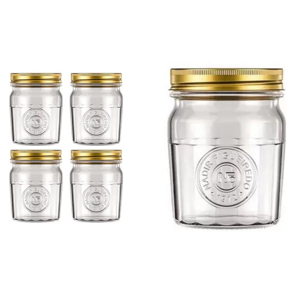 Pote Americado Vintage Retro Tampa Biscoito 500ml Nadir 4Un