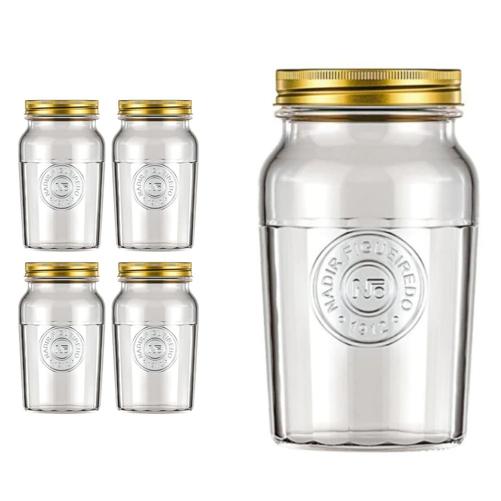 Pote Americado Vintage Retro Tampa Biscoito 1,5L Nadir 4Un