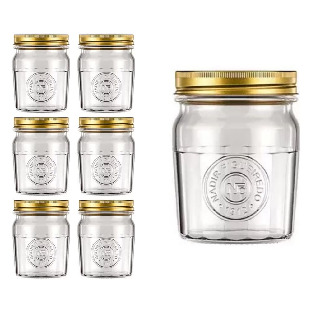 Pote Americado Vintage Retro Tampa Biscoito 500ml Nadir 6Un