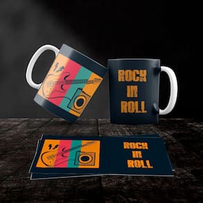Caneca Cerâmica Rock and Roll Mod.03