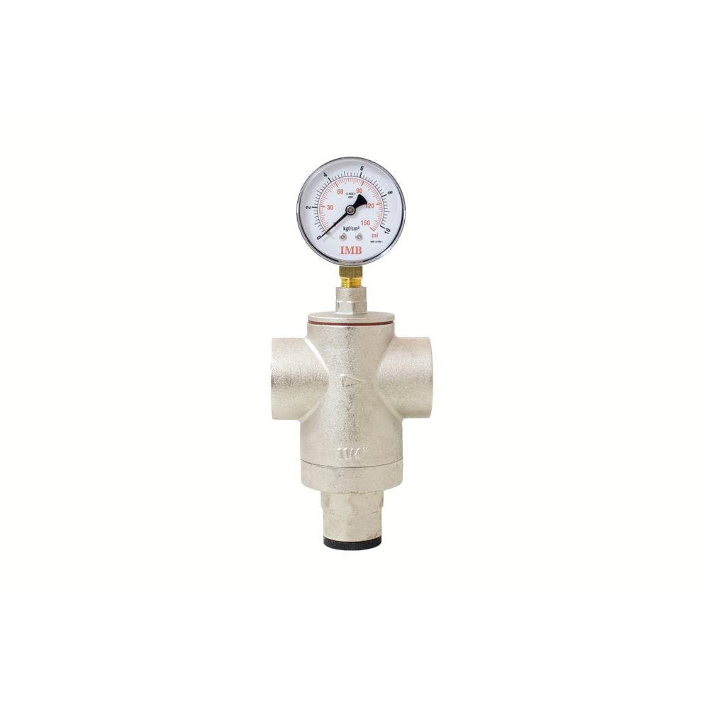 Válvula Redutora Pressão 1.1/2 Latão Ivm E Manômetro 150psi