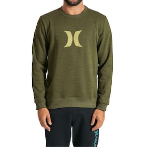 Moletom Hurley Careca Icon Masculino Verde Escuro Mescla